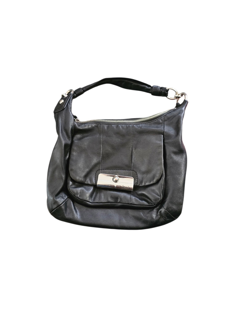 Coach Kristen Black Leather Hobo Shoulder Bag